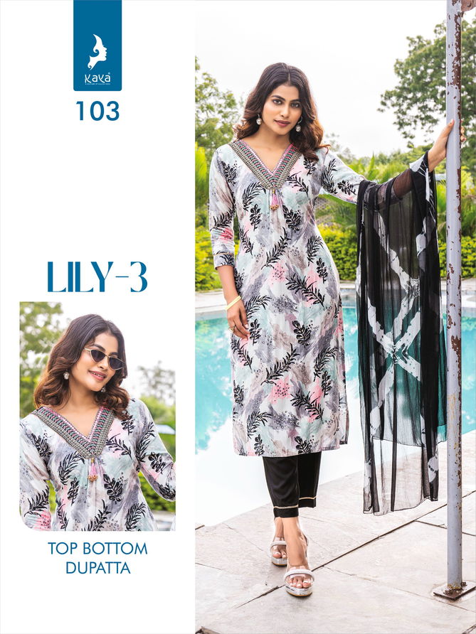 Lily 3 By Kaya Kurti With Bottom Dupatta Wholesale Shop In Surat
